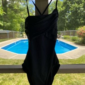 Black one piece bathing suit